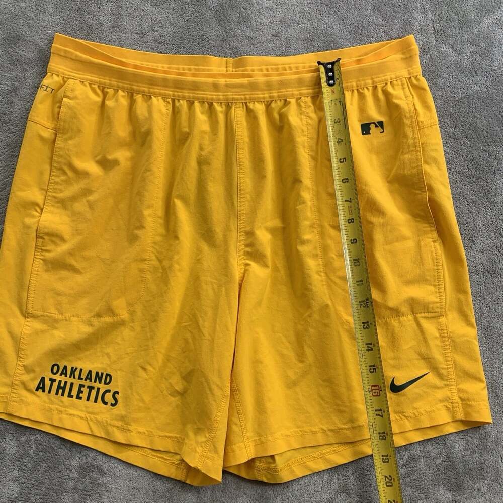 Nike Shorts Men's XXL Oakland Athletics MLB Authentic Collection Dri-FIT Yellow - Picture 2 of 11